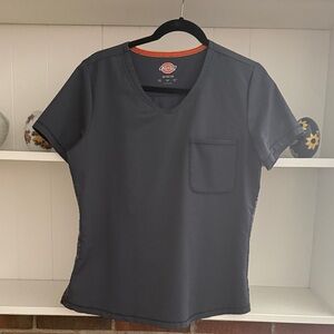 Dickies Women's Charcoal V-Neck scrub top Perfect
